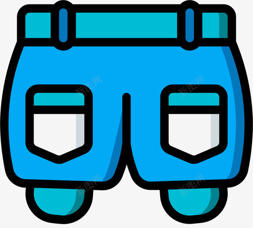 短裤时装和服装1线性颜色图标svg_新图网 https://ixintu.com 时装 服装 短裤 线性 颜色