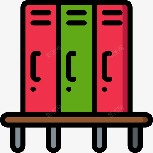 储物柜办公家具2线性颜色图标svg_新图网 https://ixintu.com 储物柜 办公 家具 线性 颜色
