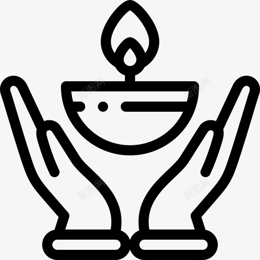 油灯排灯节17线性图标svg_新图网 https://ixintu.com 油灯 灯节 线性