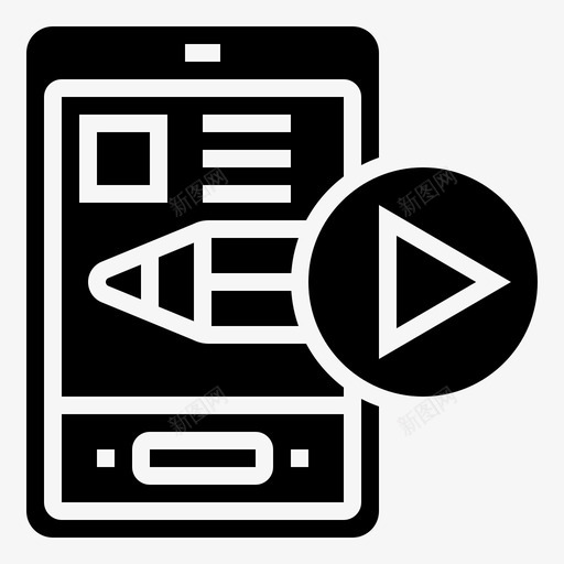 教程在线流媒体4字形图标svg_新图网 https://ixintu.com 在线 字形 教程 流媒体