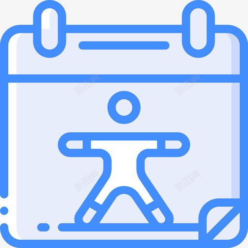 瑜伽正念5蓝色图标svg_新图网 https://ixintu.com 正念 瑜伽 蓝色