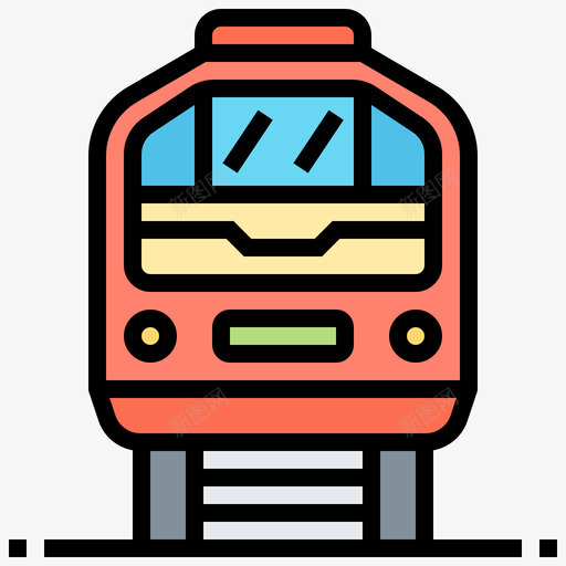 火车城市60线颜色图标svg_新图网 https://ixintu.com 城市 火车 颜色