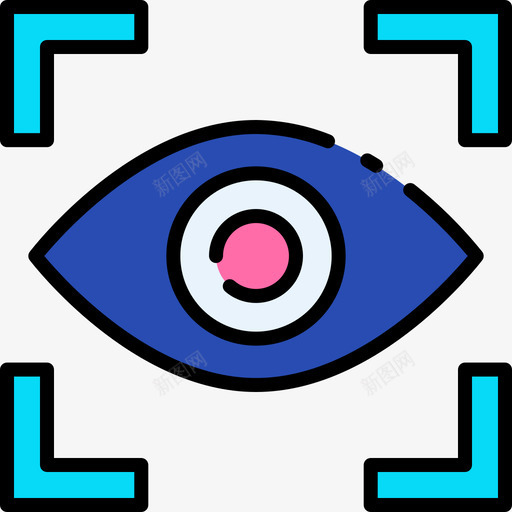 眼睛扫描仪技术99线性彩色图标svg_新图网 https://ixintu.com 彩色 扫描仪 技术 眼睛 线性