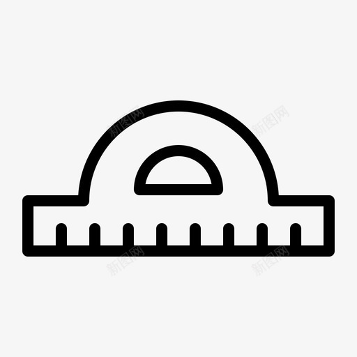 量角器几何学量具图标svg_新图网 https://ixintu.com 几何学 尺子 文具 轮廓 量具 量角器
