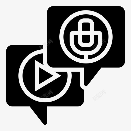 录音在线流媒体4字形图标svg_新图网 https://ixintu.com 在线 字形 录音 流媒体