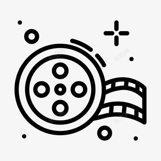 电影卷盘工艺美术7线性图标svg_新图网 https://ixintu.com 卷盘 工艺美术 电影 线性