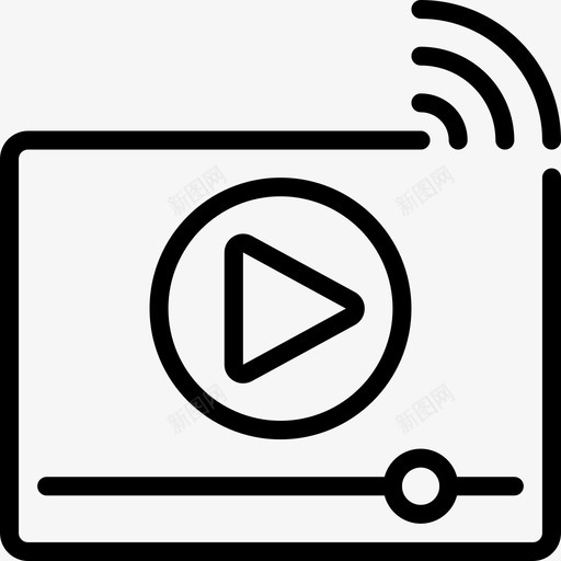 流媒体信息技术13线性图标svg_新图网 https://ixintu.com 信息技术 流媒体 线性