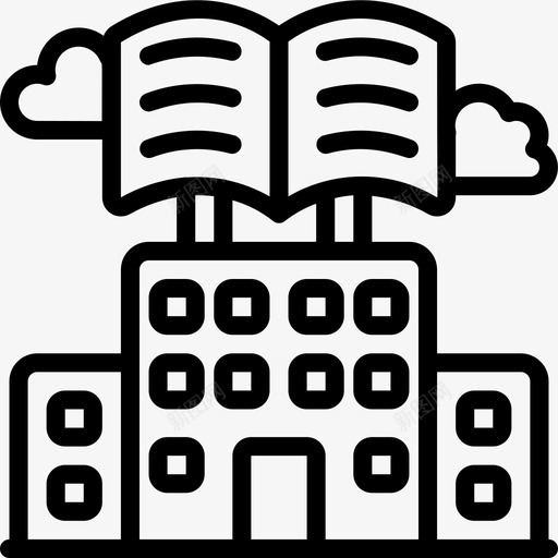 图书馆城市规划4线性图标svg_新图网 https://ixintu.com 图书馆 城市规划 线性