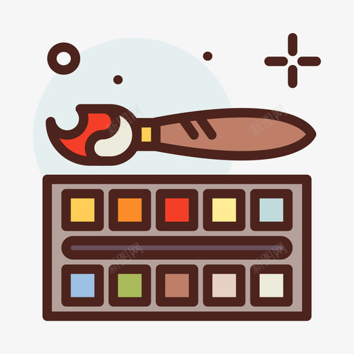 水彩画工艺美术6线性色彩图标svg_新图网 https://ixintu.com 工艺美术 水彩画 线性 色彩