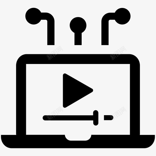 在线视频源课程笔记本电脑图标svg_新图网 https://ixintu.com 在线视频 教育 电脑 笔记本 课程