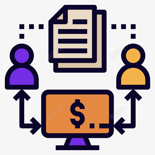 P2pfintech25线性颜色图标svg_新图网 https://ixintu.com P2p fintech 线性 颜色