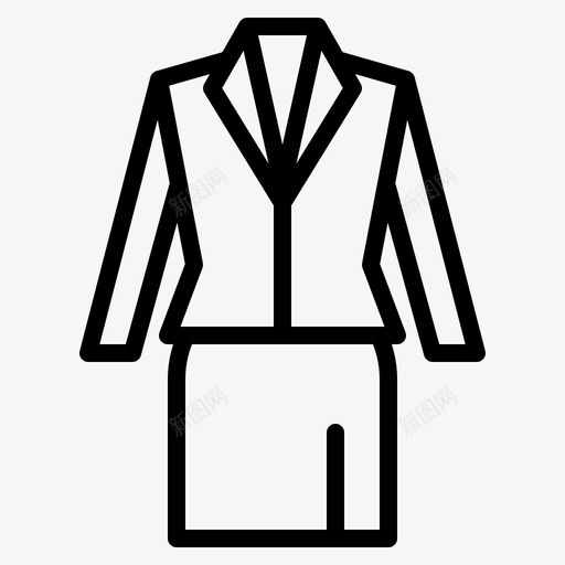 西服女装轮廓图标svg_新图网 https://ixintu.com 女装 西服 轮廓