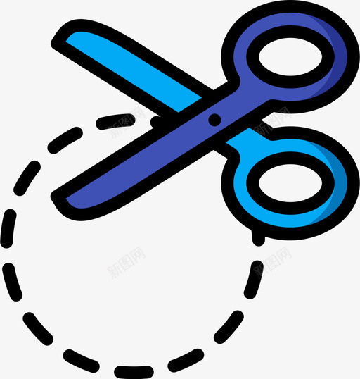 虚线切割1线颜色图标svg_新图网 https://ixintu.com 切割 虚线 颜色