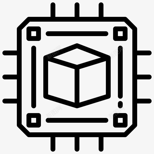 Cpu区块链50线性图标svg_新图网 https://ixintu.com Cpu 区块 线性