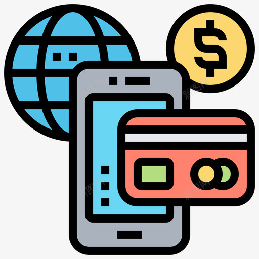 在线支付fintech36线性颜色图标svg_新图网 https://ixintu.com fintech 在线支付 线性 颜色