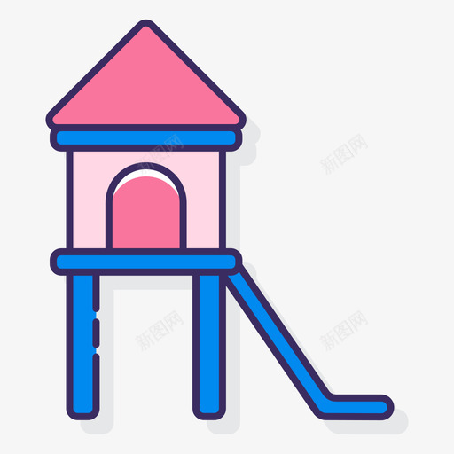 游乐场教育娱乐线条色彩图标svg_新图网 https://ixintu.com 娱乐 教育 游乐场 线条 色彩