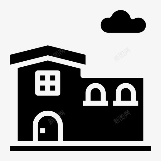 71号楼实心房屋图标svg_新图网 https://ixintu.com 号楼 实心 房屋