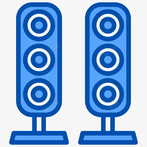 扬声器家用设备16蓝色图标svg_新图网 https://ixintu.com 家用 扬声器 蓝色 设备