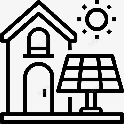 太阳房生态学196线性图标svg_新图网 https://ixintu.com 太阳 生态学 线性