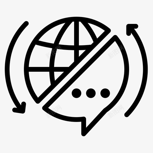 翻译未来业务1直译图标svg_新图网 https://ixintu.com 业务 未来 直译 翻译