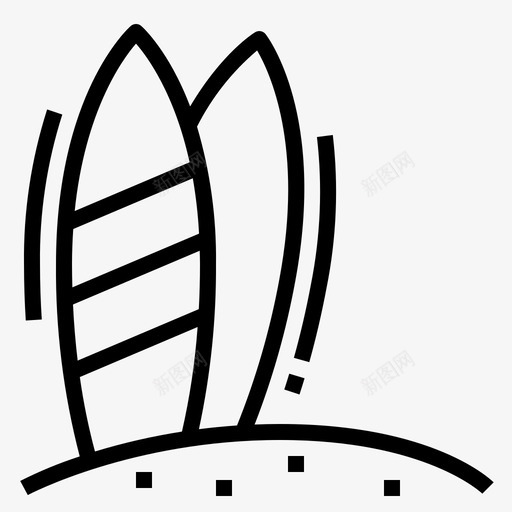 冲浪板沙滩夏天图标svg_新图网 https://ixintu.com 冲浪板 夏天 沙滩