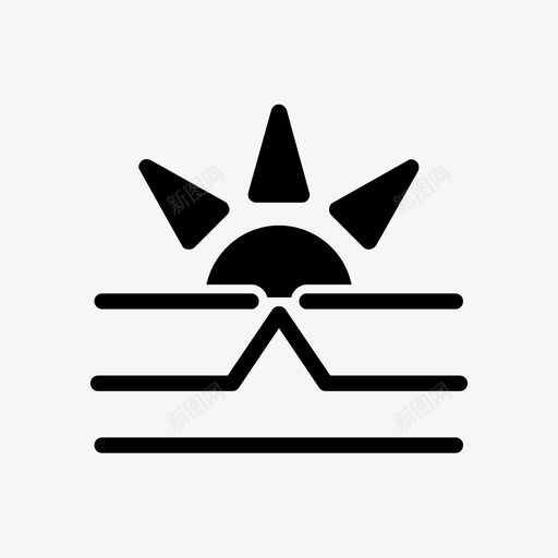 太阳日出天气图标svg_新图网 https://ixintu.com 冬天 天气 太阳 日出 雕文