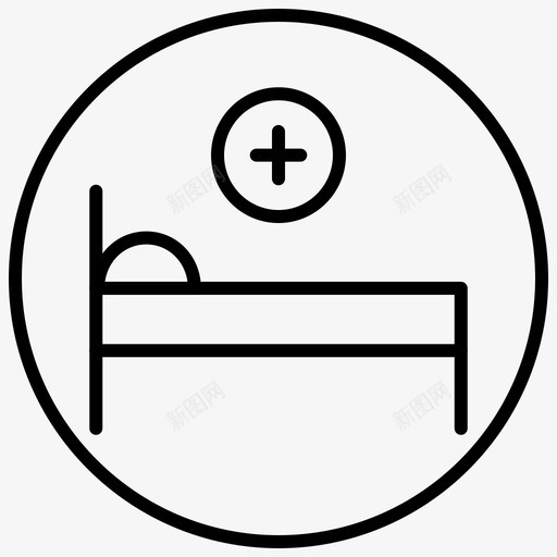 病床病房医疗器械线图标svg_新图网 https://ixintu.com 医疗器械 病床 病房