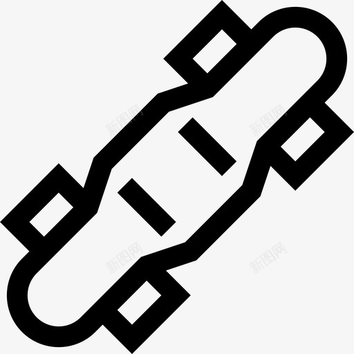 滑板滑板14直线型图标svg_新图网 https://ixintu.com 滑板 直线 线型