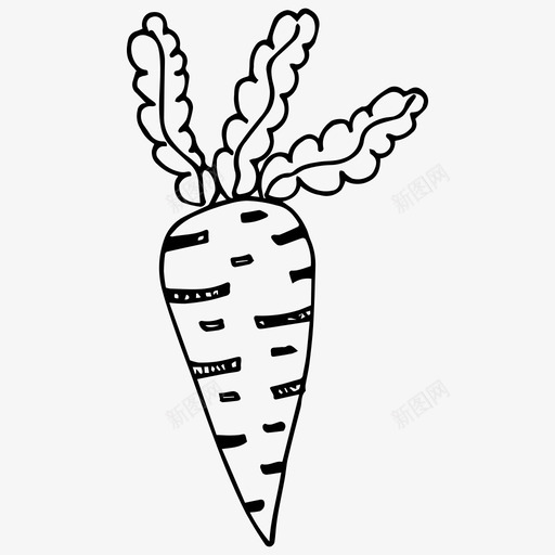 胡萝卜食物素描图标svg_新图网 https://ixintu.com 素描 胡萝卜 蔬菜 食物