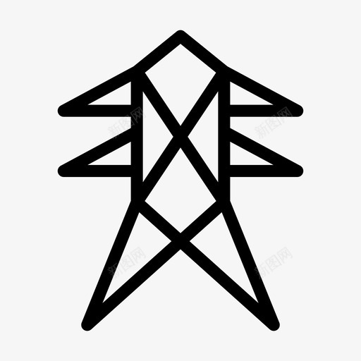 塔生态电力图标svg_新图网 https://ixintu.com 图标 生态 电力 线雕文 能源
