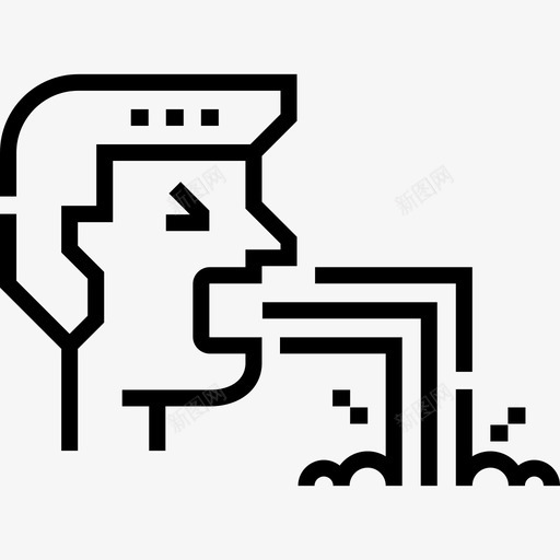 呕吐病毒传播15线状图标svg_新图网 https://ixintu.com 传播 呕吐 病毒 线状