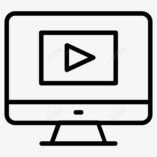 视频lcd监视器图标svg_新图网 https://ixintu.com 64px lcd 字形 屏幕 播放 数字 监视器 营销 视频