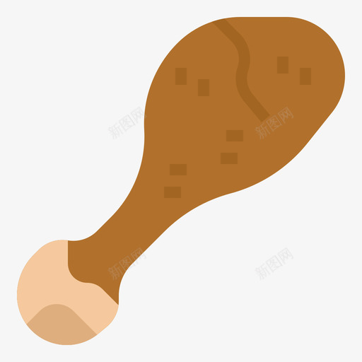 鸡腿食品和饮料16扁平图标svg_新图网 https://ixintu.com 扁平 食品 饮料 鸡腿