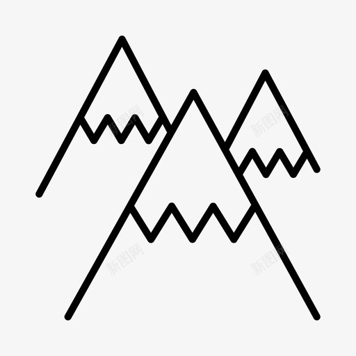 山脉阿尔卑斯山山峰图标svg_新图网 https://ixintu.com 山峰 山脉 山顶 户外 自然 阿尔卑斯山