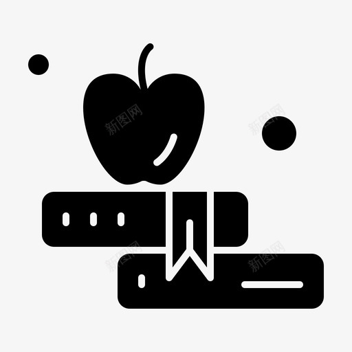 苹果书教育图标svg_新图网 https://ixintu.com 教育 立体 苹果 雕文