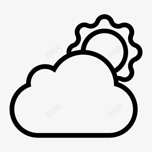 多云白天天空图标svg_新图网 https://ixintu.com 多云 天气 天空 太阳 白天 空间 轮廓