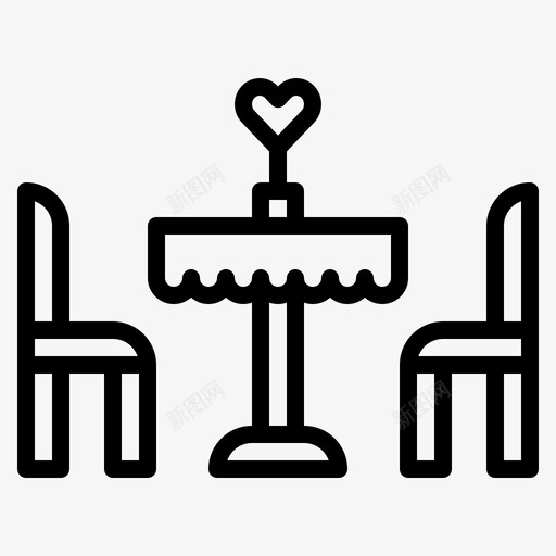 桌子婚礼271轮廓图标svg_新图网 https://ixintu.com 婚礼 桌子 轮廓