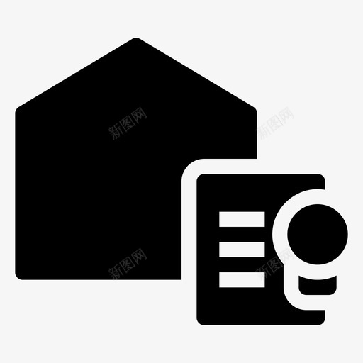 证书建筑物住宅图标svg_新图网 https://ixintu.com 住宅 建筑物 房地产 房屋 证书