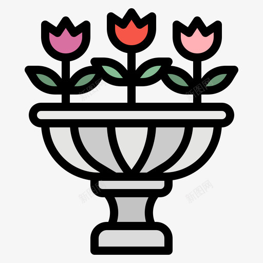 花卉城市公园26线性颜色图标svg_新图网 https://ixintu.com 公园 城市 线性 花卉 颜色