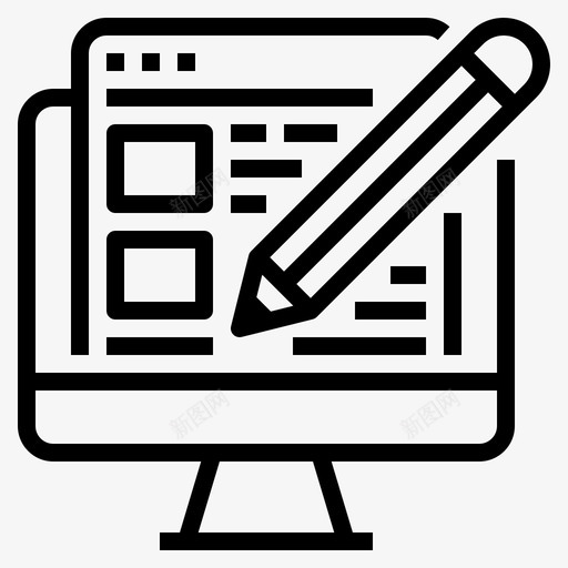网页自由职业者1线性图标svg_新图网 https://ixintu.com 线性 网页设计 自由职业者