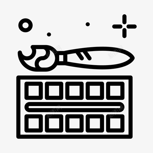 水彩工艺美术7线性图标svg_新图网 https://ixintu.com 工艺美术 水彩 线性