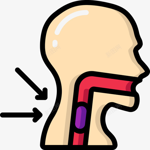 窒息急救1线状颜色图标svg_新图网 https://ixintu.com 急救 窒息 线状 颜色