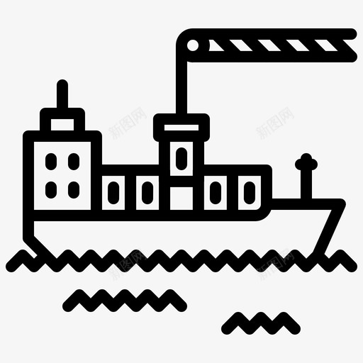货物集装箱起重机图标svg_新图网 https://ixintu.com 交货 船舶 货物 起重机 集装箱