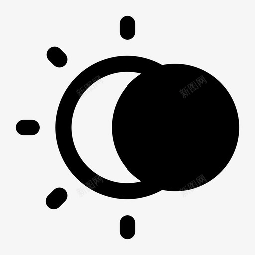 日食月亮太阳图标svg_新图网 https://ixintu.com 天气 太阳 日食 月亮