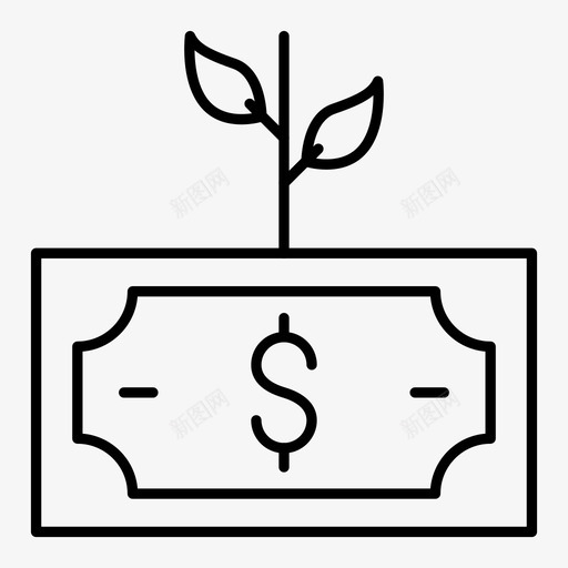 增长现金美元图标svg_新图网 https://ixintu.com 业务 创业 利润 图标 增长 现金 线图 美元