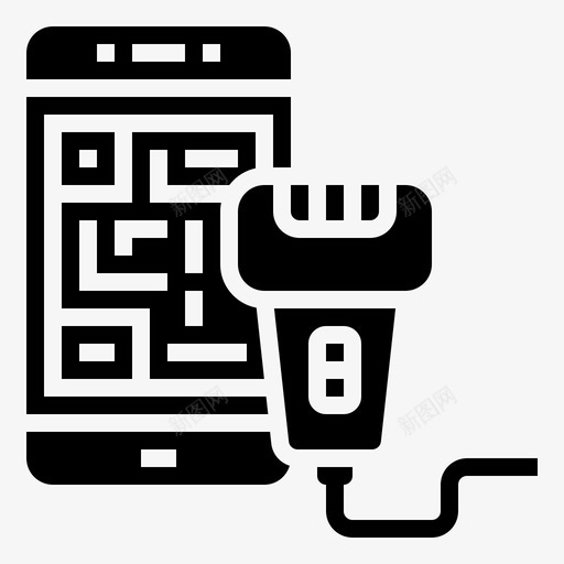 二维码支付扫描图标svg_新图网 https://ixintu.com 二维 扫描 扫描仪 支付 无现金 标志 社会
