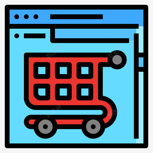 网上商店网页开发75线颜色图标svg_新图网 https://ixintu.com 开发 网上商店 网页 颜色