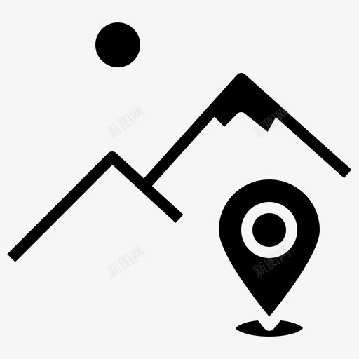 Mountain定位销4实心图标svg_新图网 https://ixintu.com Mountain 定位 实心