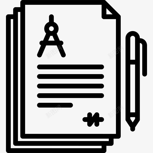 合同建筑师5线性图标svg_新图网 https://ixintu.com 合同 建筑师 线性