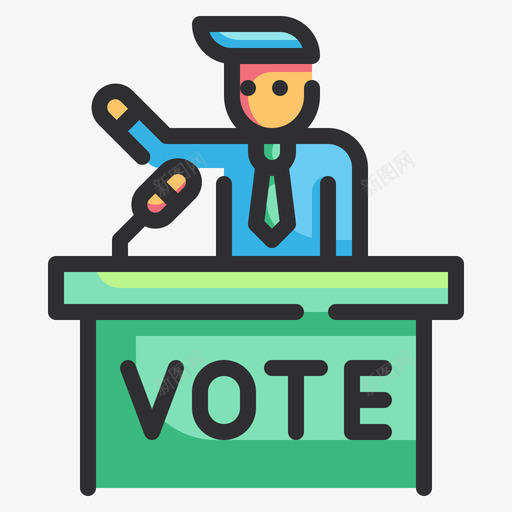 政治大学课程3线性色彩图标svg_新图网 https://ixintu.com 大学 政治 线性 色彩 课程
